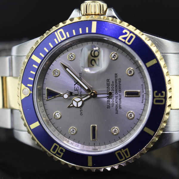 Rolex Submariner ref. 16613 serti diamond dial